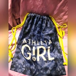 ATHLETA Girl Neon Gym Bag Backpack Tie Dyed Blue New